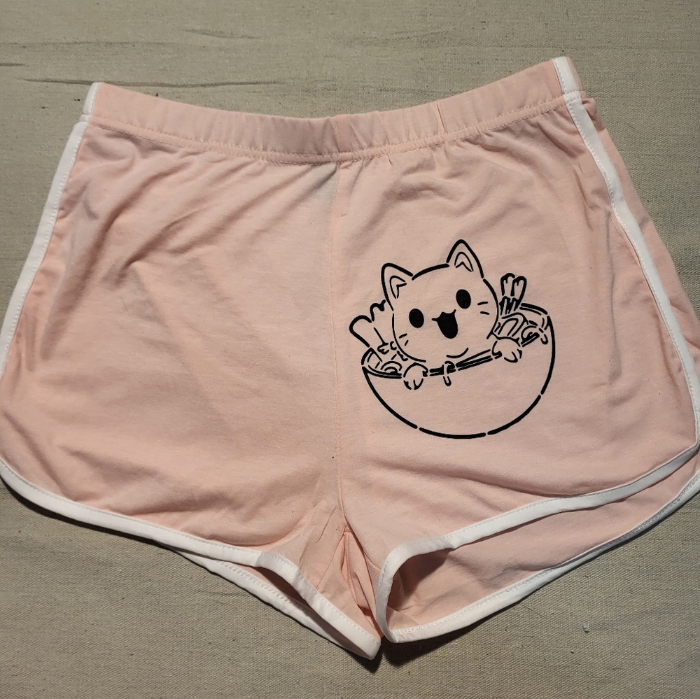 Womens Pink Cat Shorts